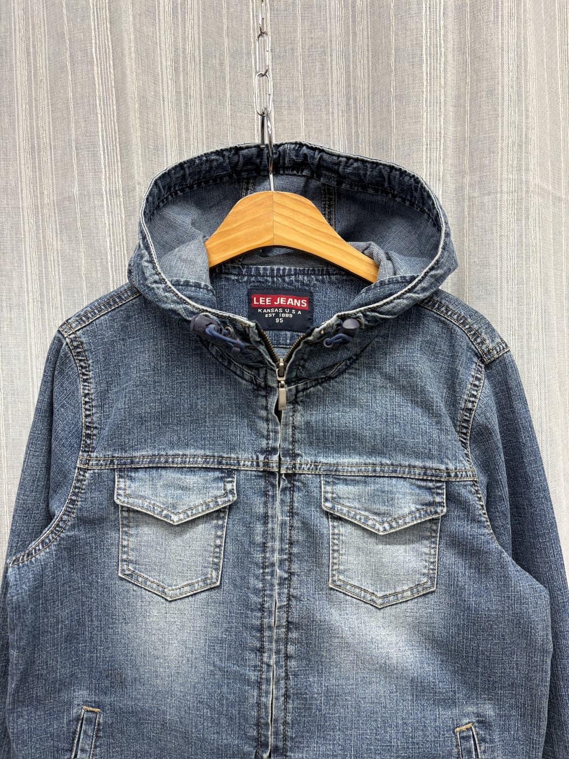 90s LEE USA 리 데님 후드 집업 자켓 상품이미지3
