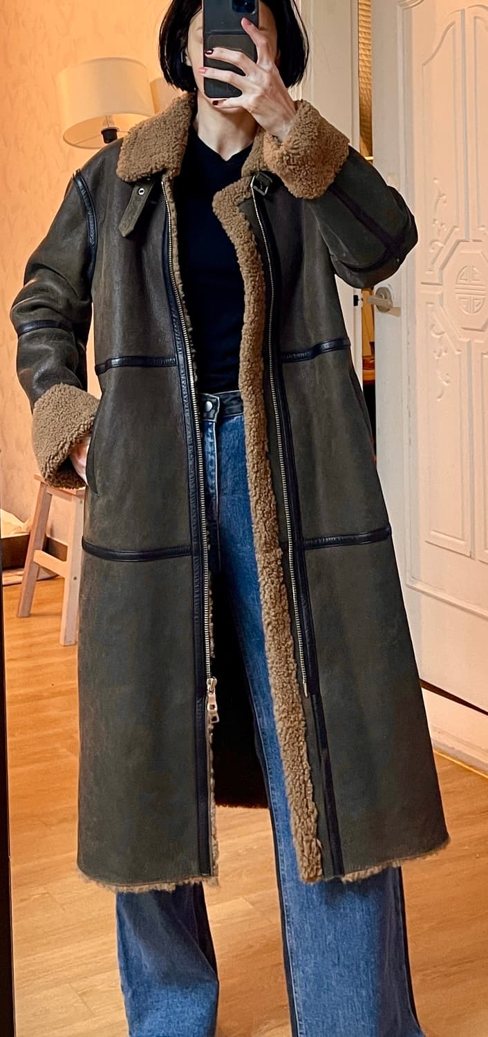 ✨리얼 램스킨 롱 무스탕 (전체 양털 안감) 상품이미지9