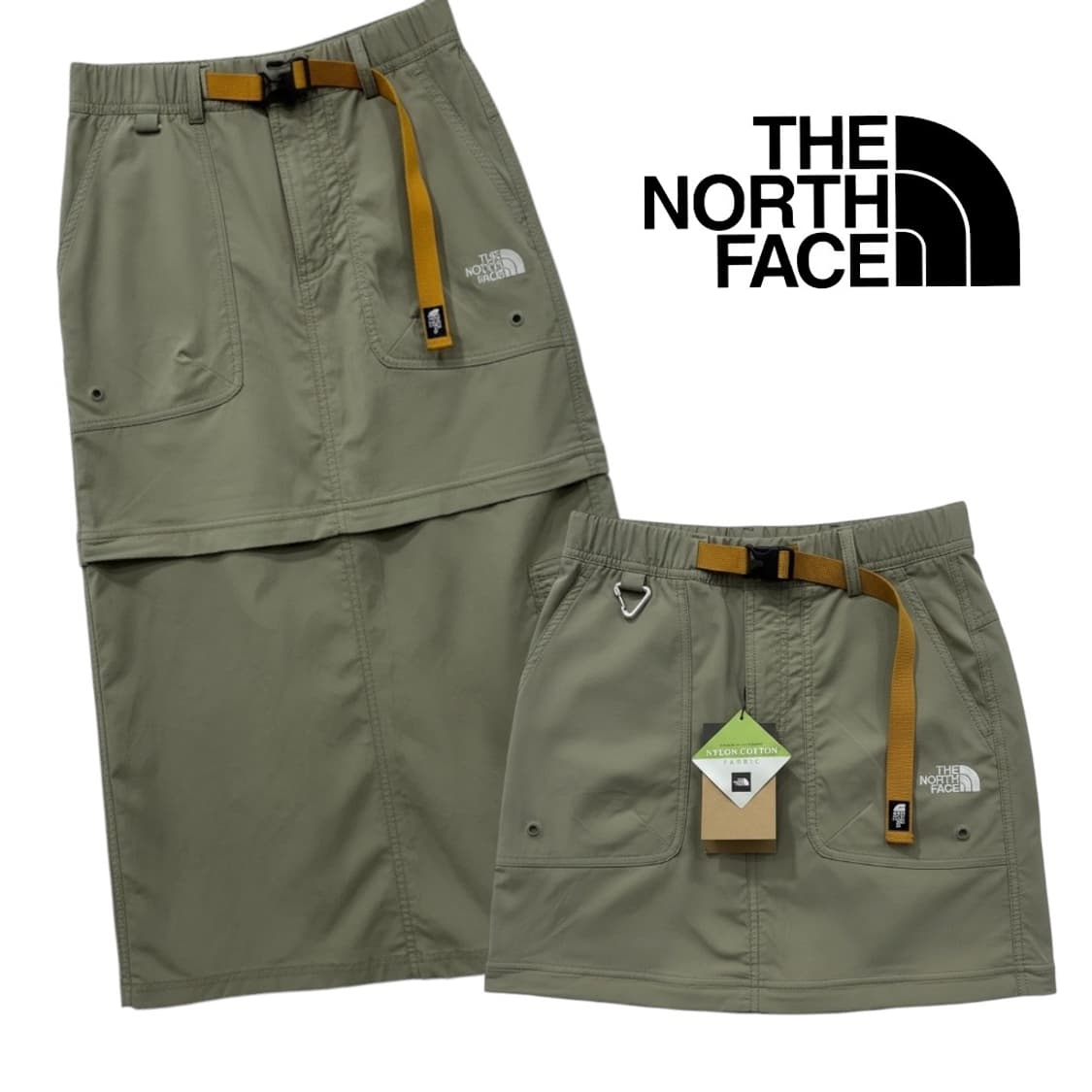 (W)The North Face  기어 업 디테 쳐블 듀얼 스커트 카키 상품이미지1