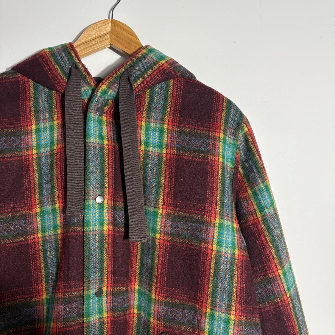 빈티지 체크 패턴 후드 셔츠 자켓 상품이미지5