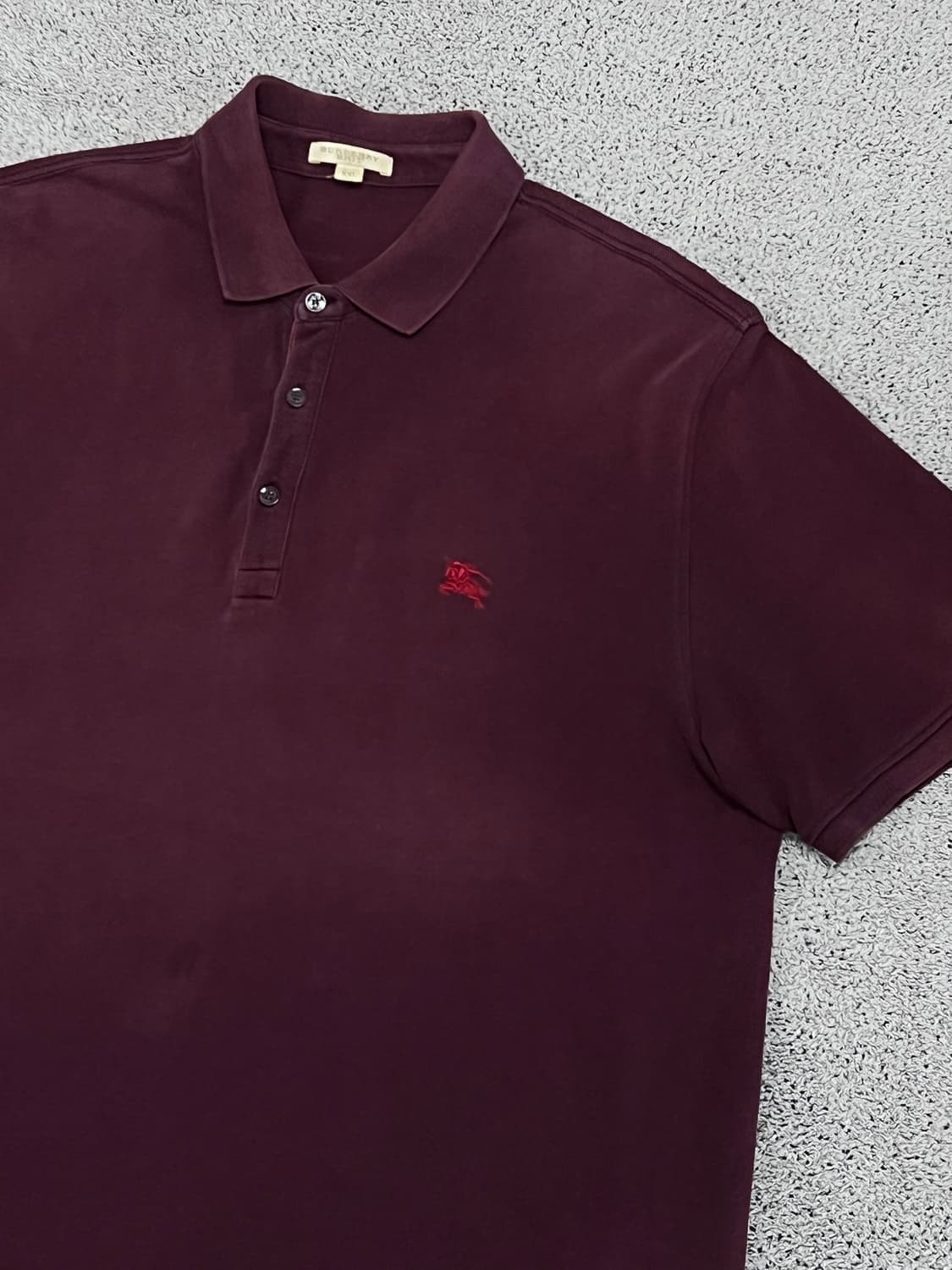 (XXL) 버버리 버건디 반팔 카라 티 상품이미지2