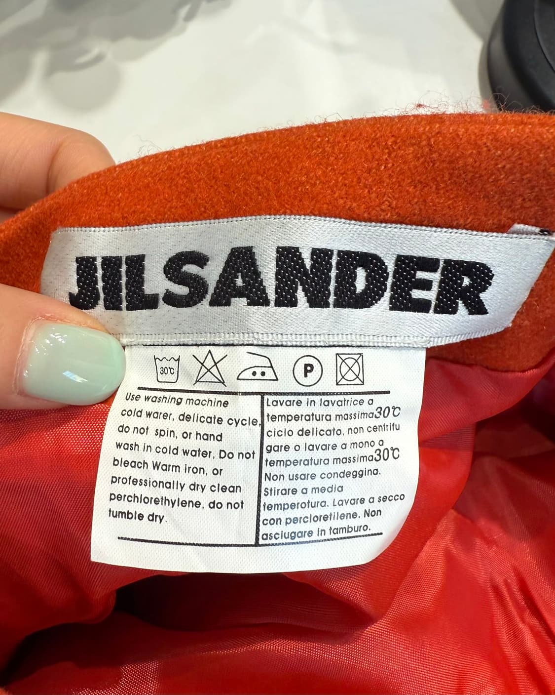 질샌더 오렌지 울 미디스커트  상품이미지8