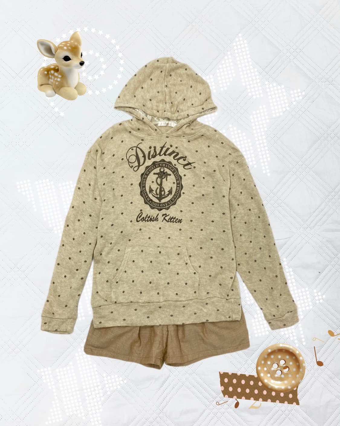 ꒰ঌ 도트 라떼갸루 폭닥 후디 세트 ໒꒱ 상품이미지1