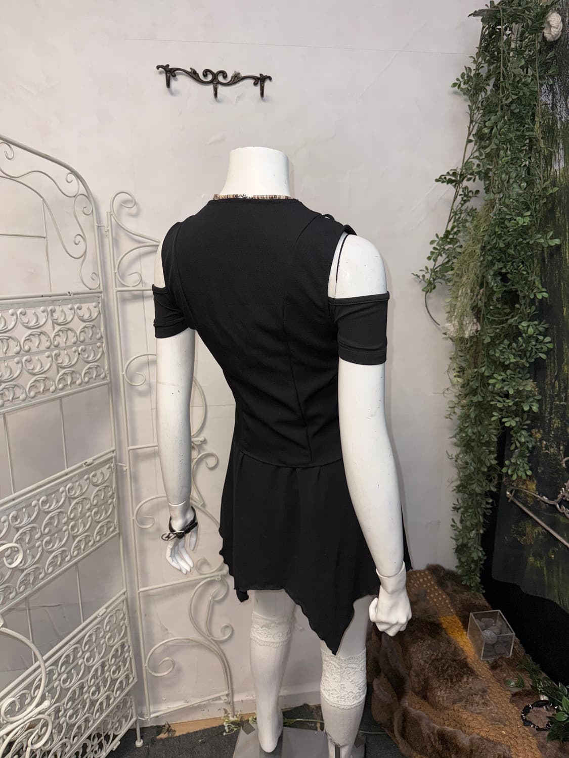 Black corset laceup zipup vest 상품이미지6