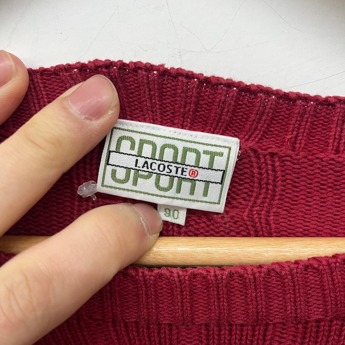 라코스테 케이블 니트 버건디 남XL 상품이미지5