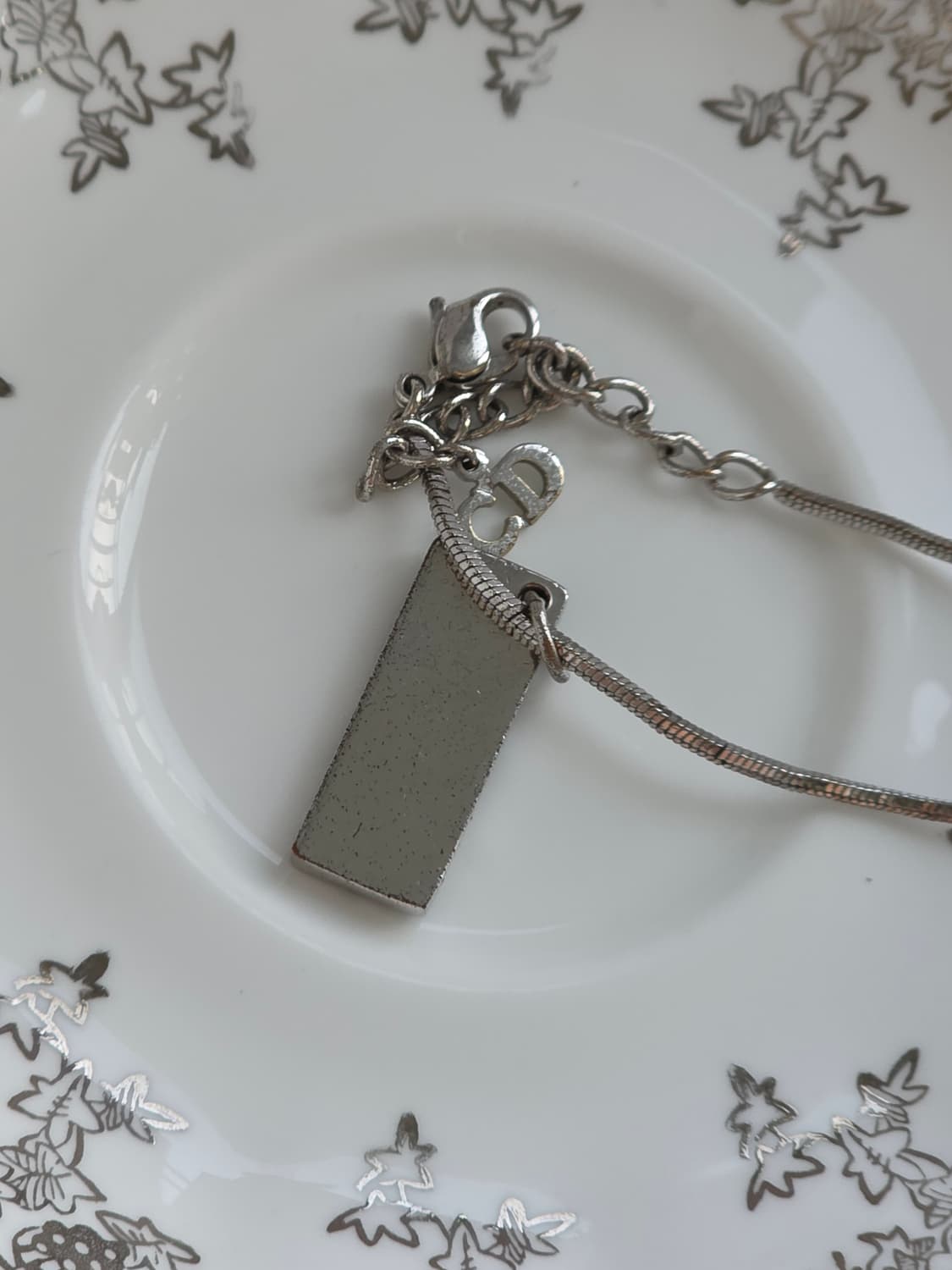 디올 은장 블랙실버 트로터 dior 로고플레이트 목걸이 상품이미지7