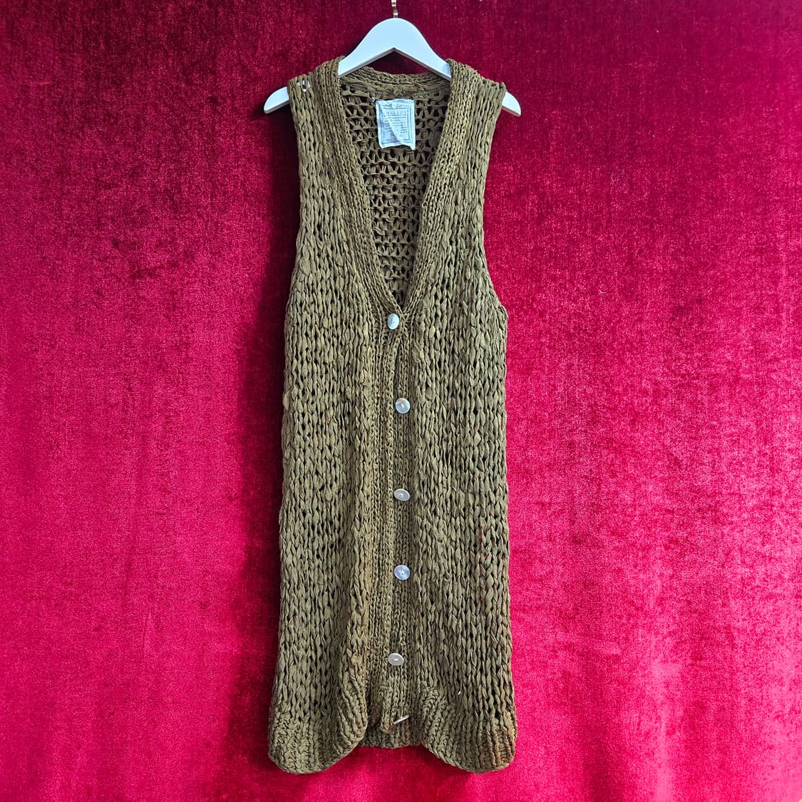 SHALLOT 울 혼방 짜임 자게 버튼 니트 베스트 Free size 상품이미지2