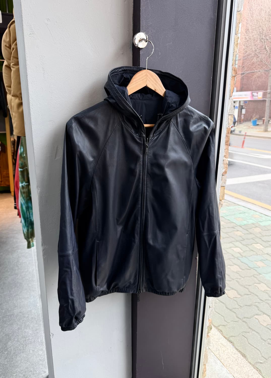 50/ 엠포리오 아르마니 리버시블 레더 후드 자켓 상품이미지2