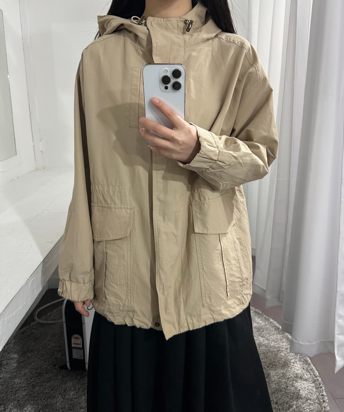 hushhush beige hood jacket 상품이미지2