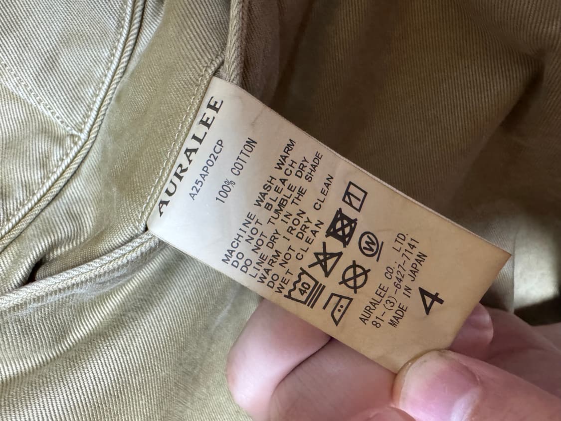 오라리 FINX 치노 25FW 4사이즈 상품이미지7