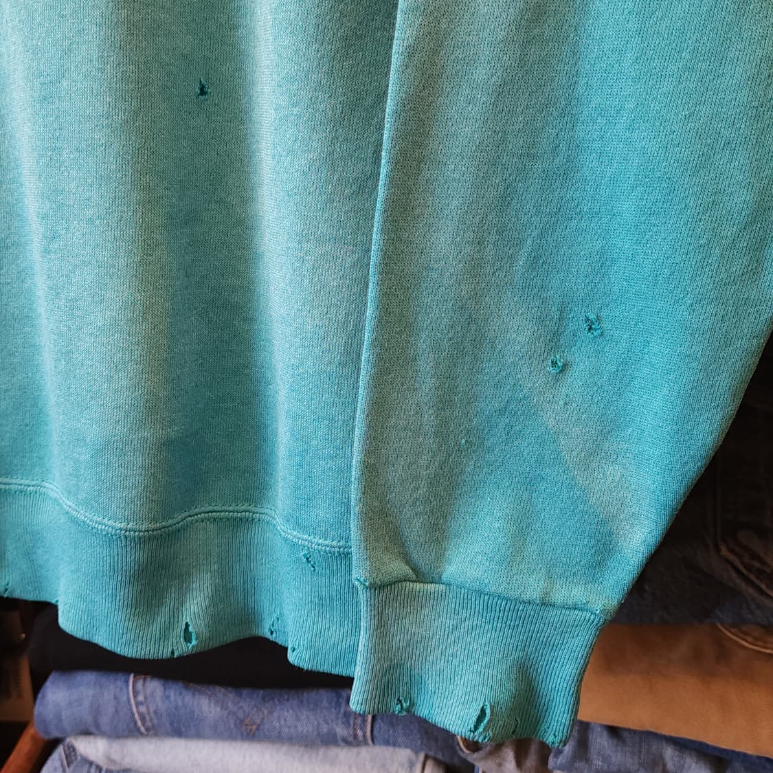 90s Tultex 빈티지 스웻셔츠 플레인 스웻셔츠 그린 썬 페이딩 L 상품이미지7