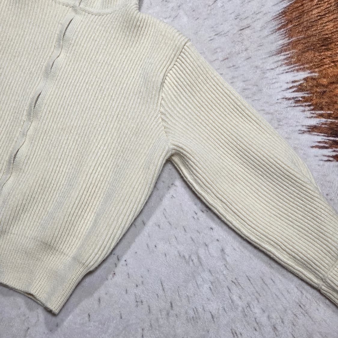 빈티지 아이보리 투웨이 니트 집업 상품이미지4