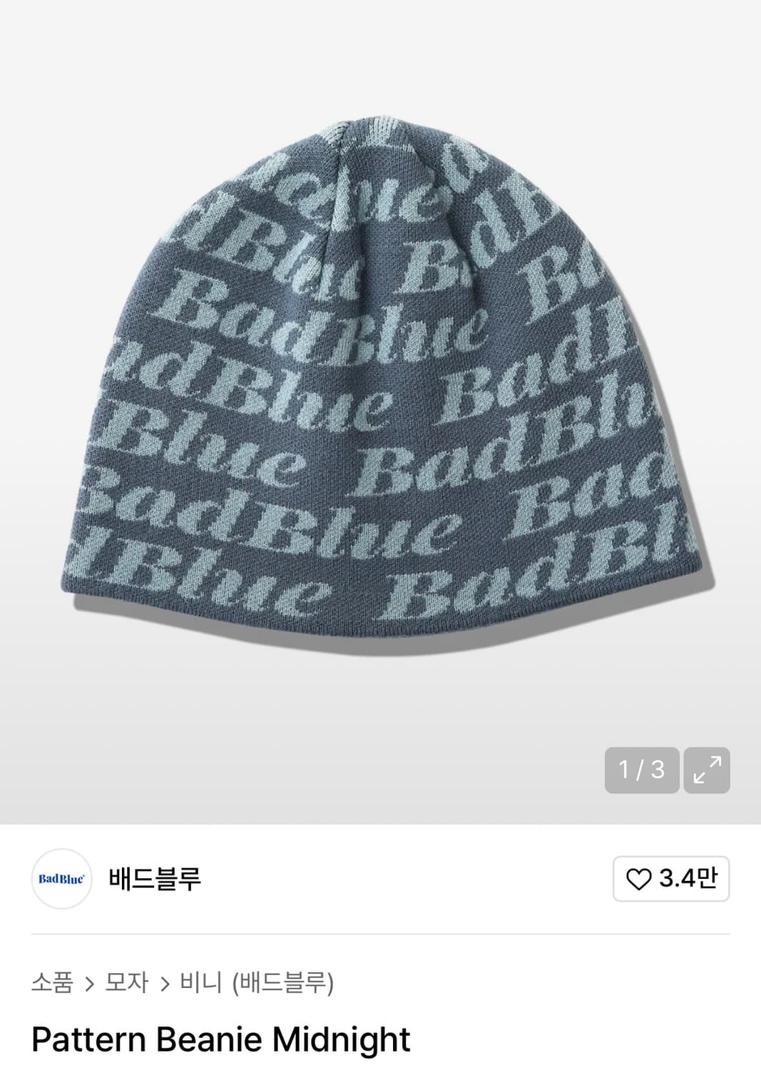 배드블루 Bad Blue 비니 새상품 상품이미지1