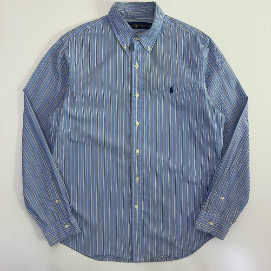 Polo  폴로 랄프로렌 자수 코튼 블루 스트라이프 셔츠 상품이미지1