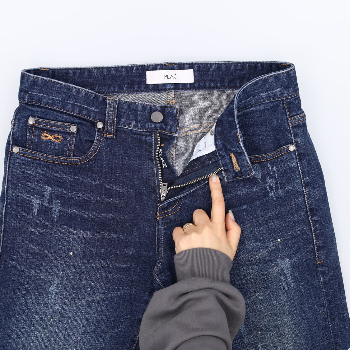 [31] 플랙 크롭 워싱 진청 데님 팬츠 1211J1 상품이미지2