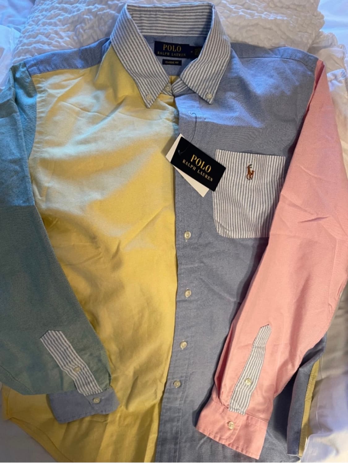 폴로 랄프로렌 컬러 블록 셔츠 (클래식핏 m, 100-103) 상품이미지2