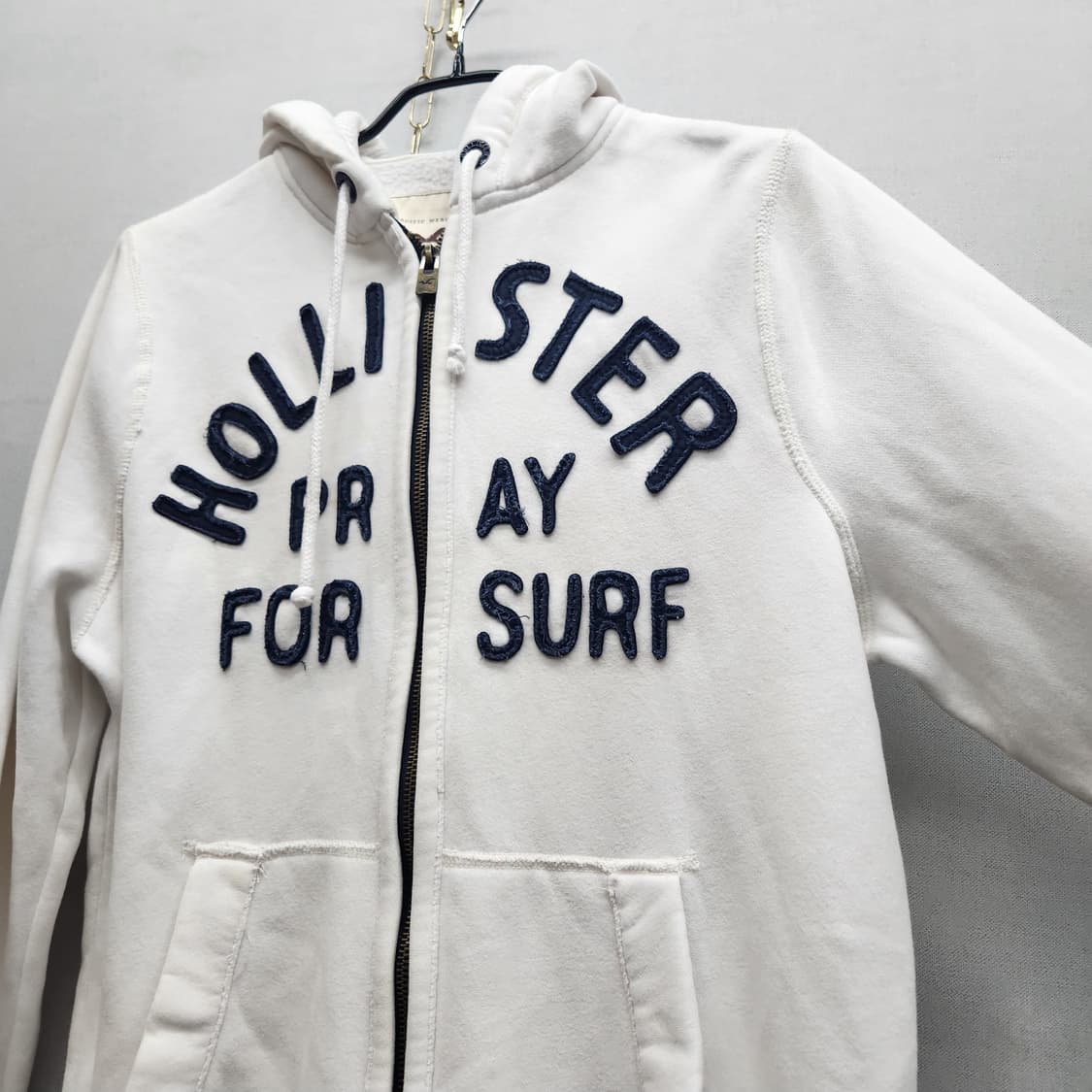 홀리스터 빈티지 빅로고 자수 후드집업 L 상품이미지2