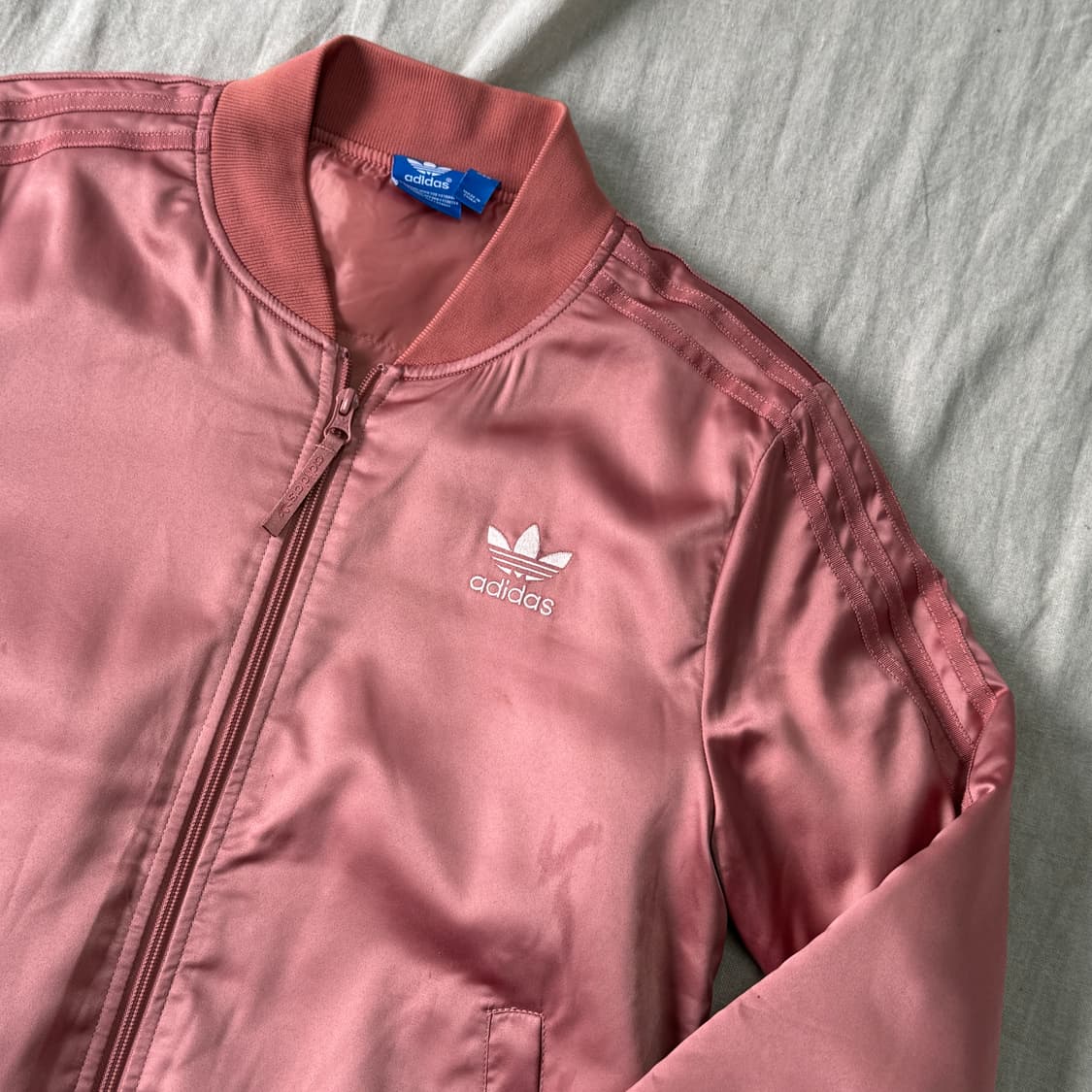 아디다스 파스텔핑크 백로고 봄버 사틴 자켓 95 상품이미지2