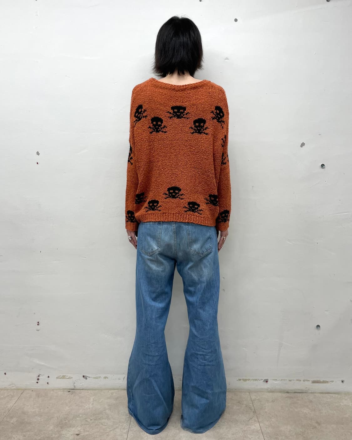 Big Skull Crop Orange Knit 상품이미지7