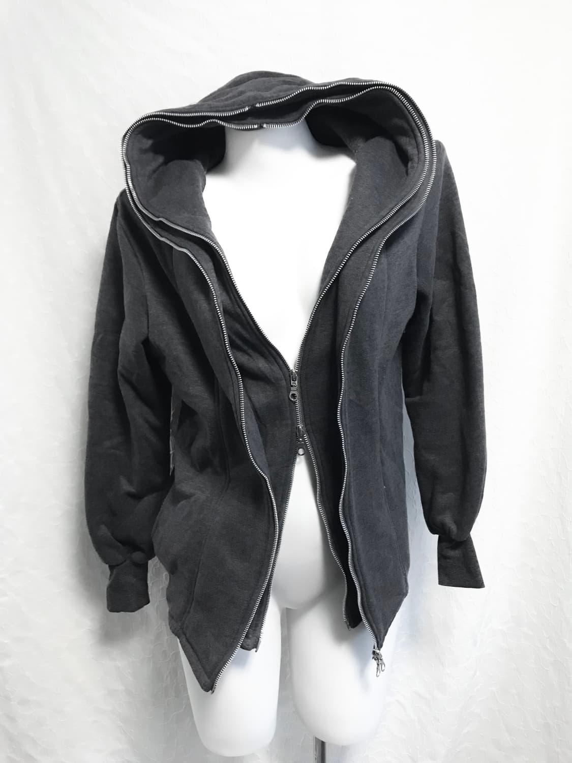 빈티지 아카이브 레이어드 투웨이 지퍼 기모 후드 집업 상품이미지1