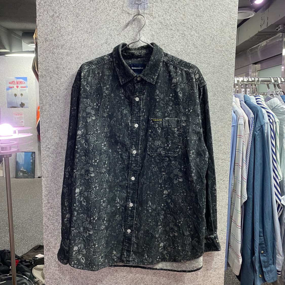 디스이즈네버댓 플로럴 코듀로이 블랙셔츠 B4227 상품이미지2