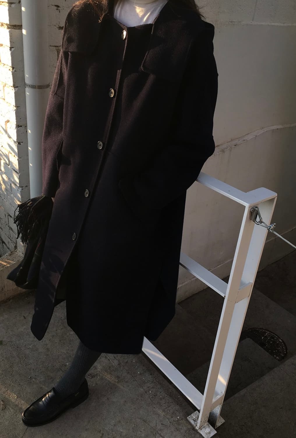 매니매니모드 클래식 후드코트 네이비  상품이미지3