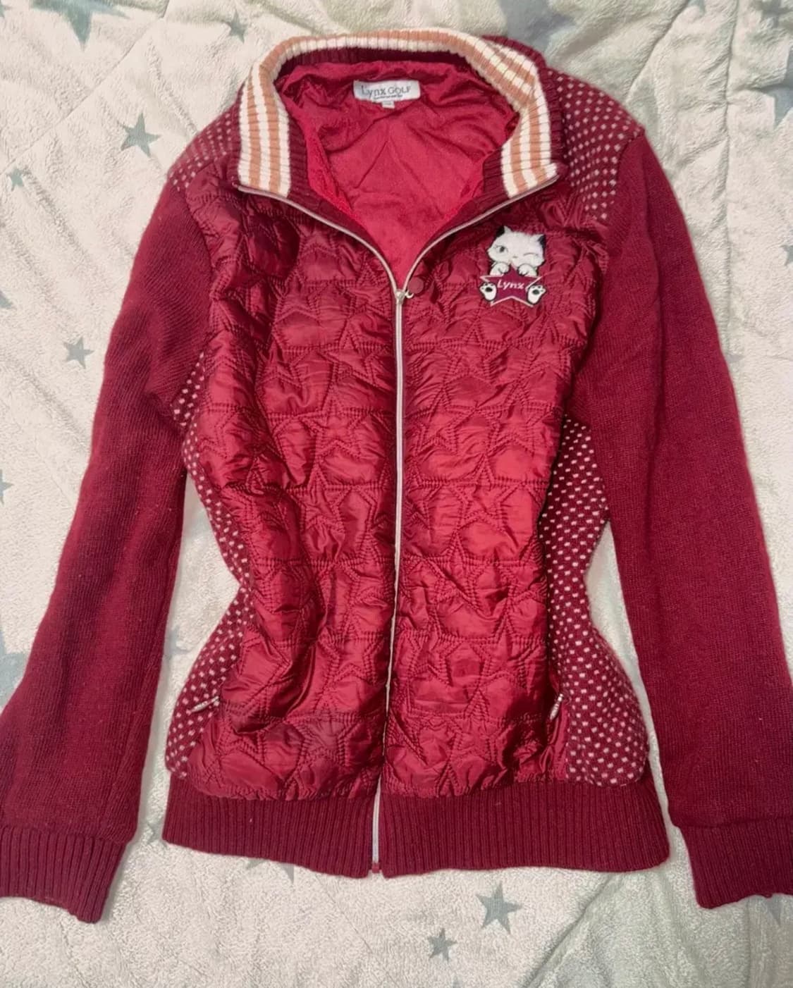 별모양 버건디 자켓 일본빈티지 y2k 구제 모리걸 하구미 갸루 대장템 상품이미지1