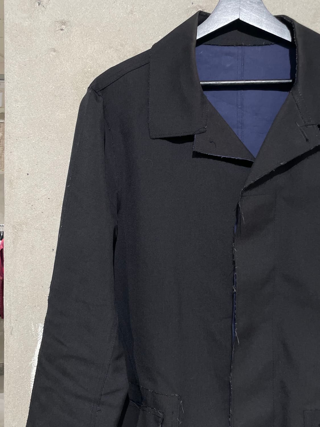 지스타 로우 히든 버튼 로우 데님 롱 자켓 상품이미지2