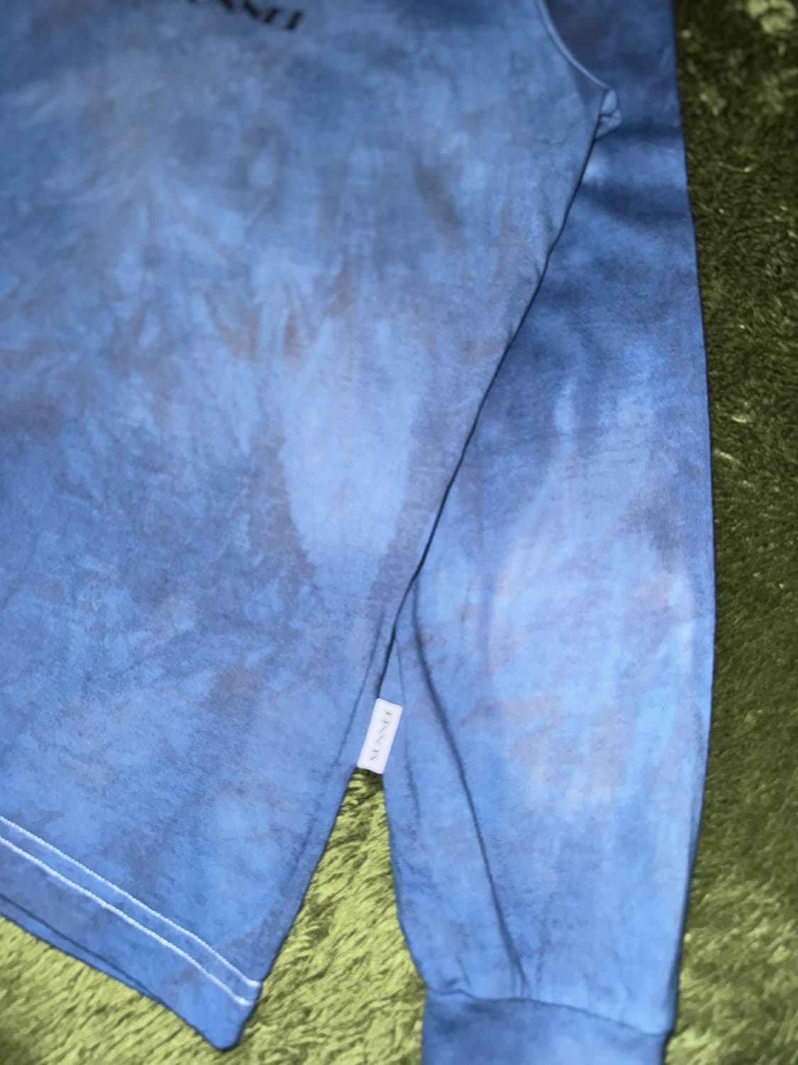 [M] SUNNEI 써네이 핸드 다잉 로고 프린트 롱슬리브 인디고 상품이미지4