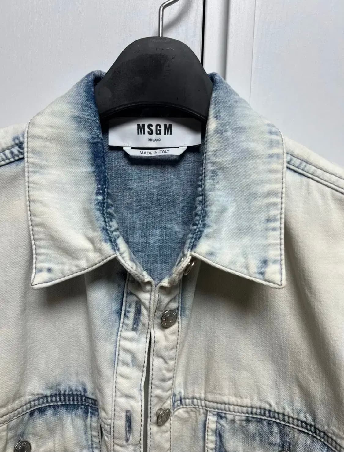 msgm 로고 데님 셔츠 상품이미지3