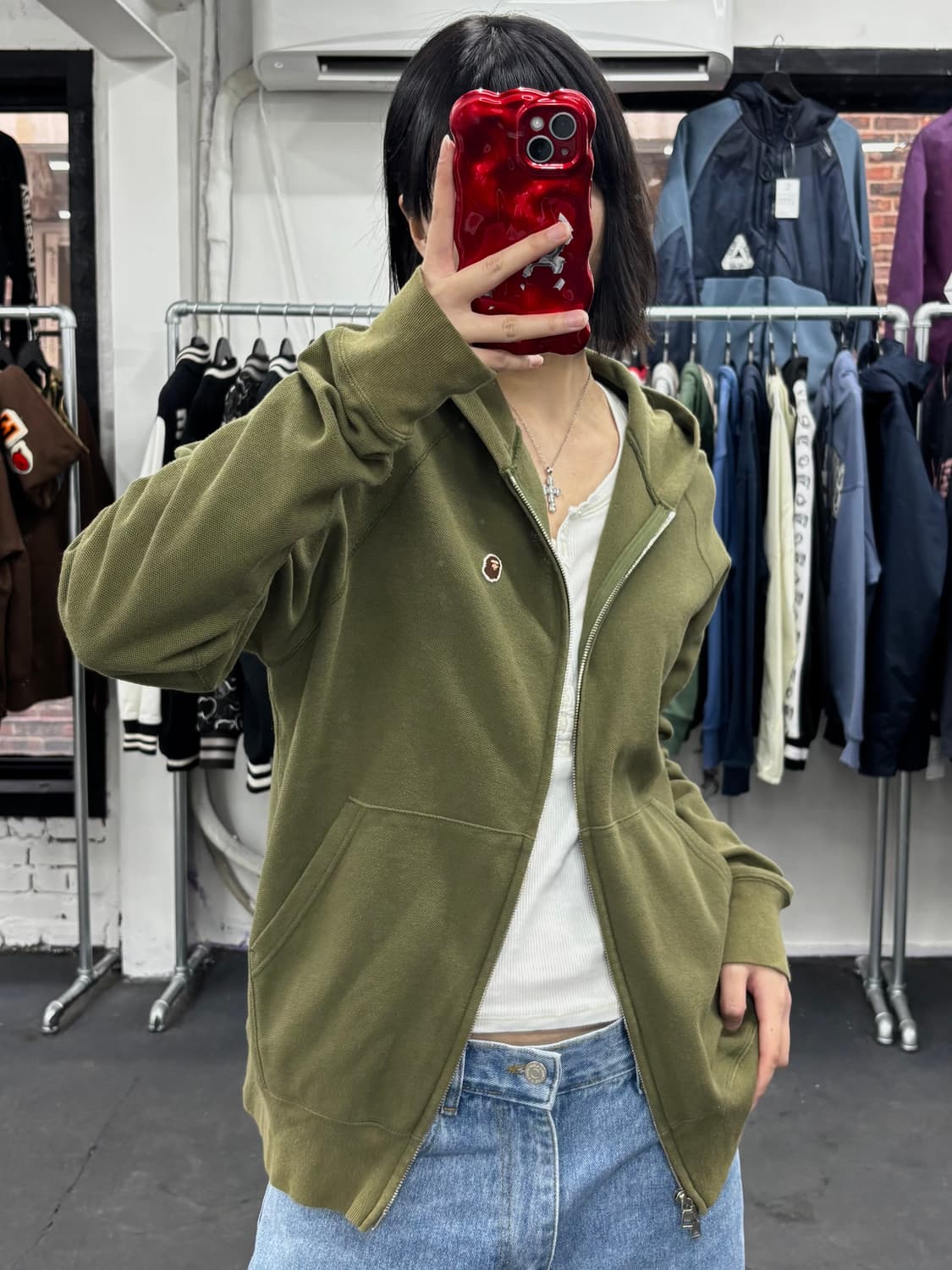 베이프 원포인트 후드집업 상품이미지2