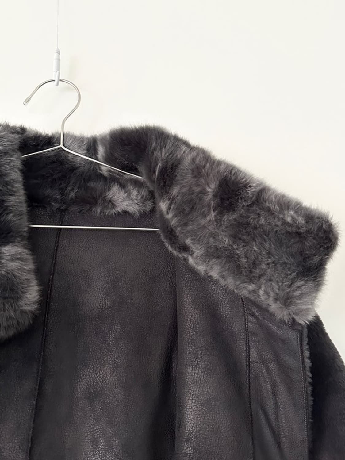 Formal double texture fur coat / grey 상품이미지4