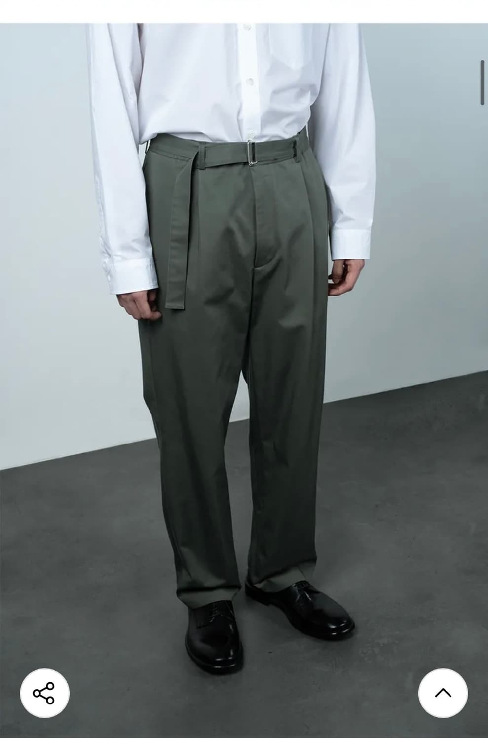 와기 벨티드 팬츠 - 밀리터리 그린 3사이즈 상품이미지1