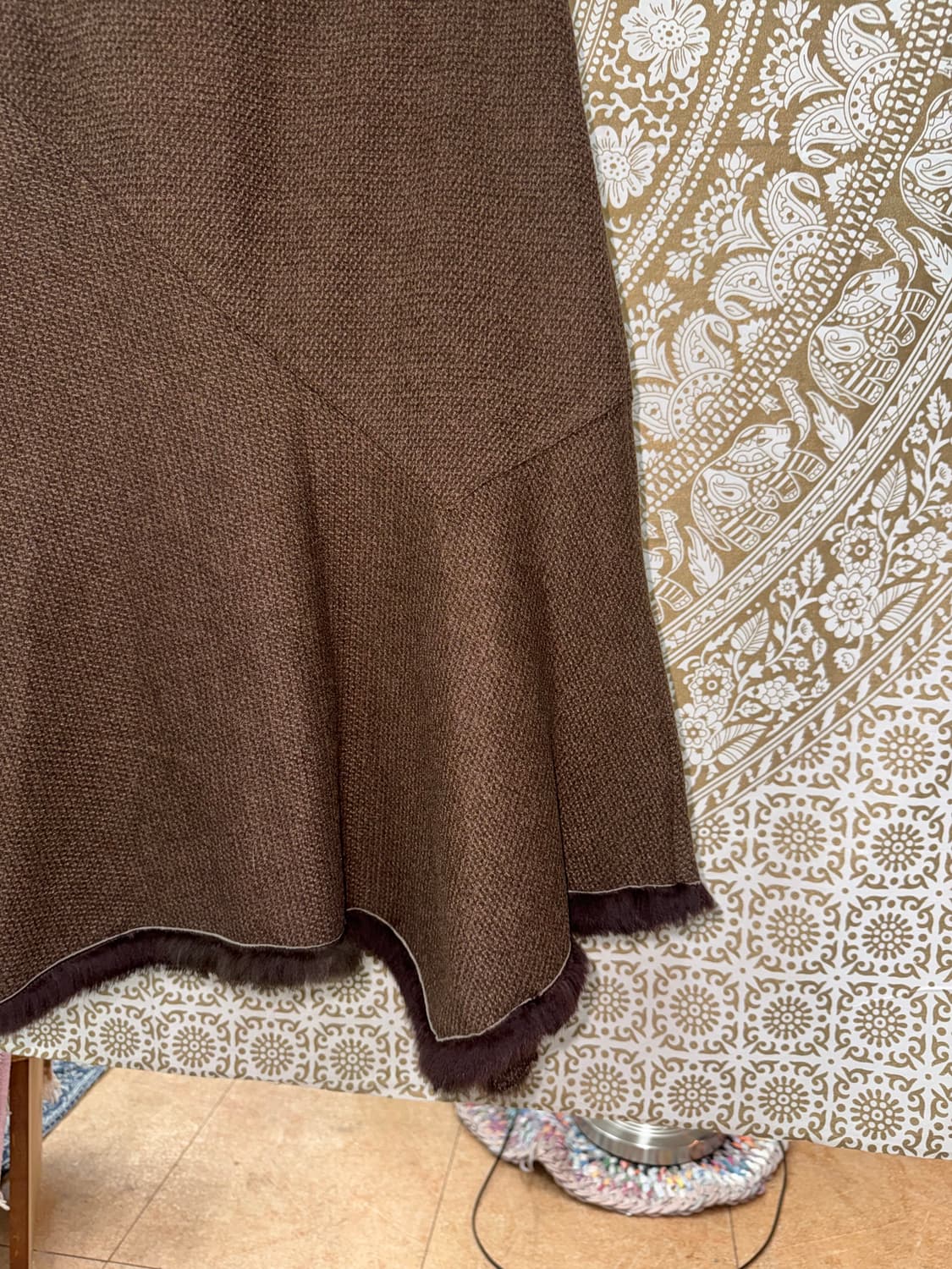 빈티지 여성 모직 퍼 언발 디테일 스커트  상품이미지5