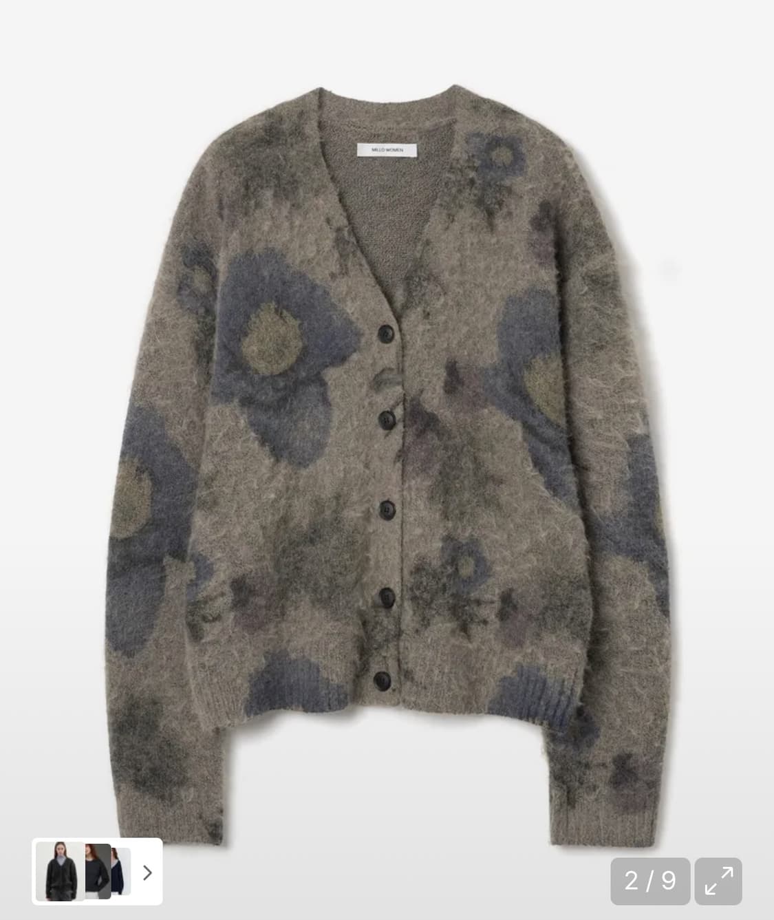 밀로우먼 프린트 루즈 가디건(베이지) 상품이미지1