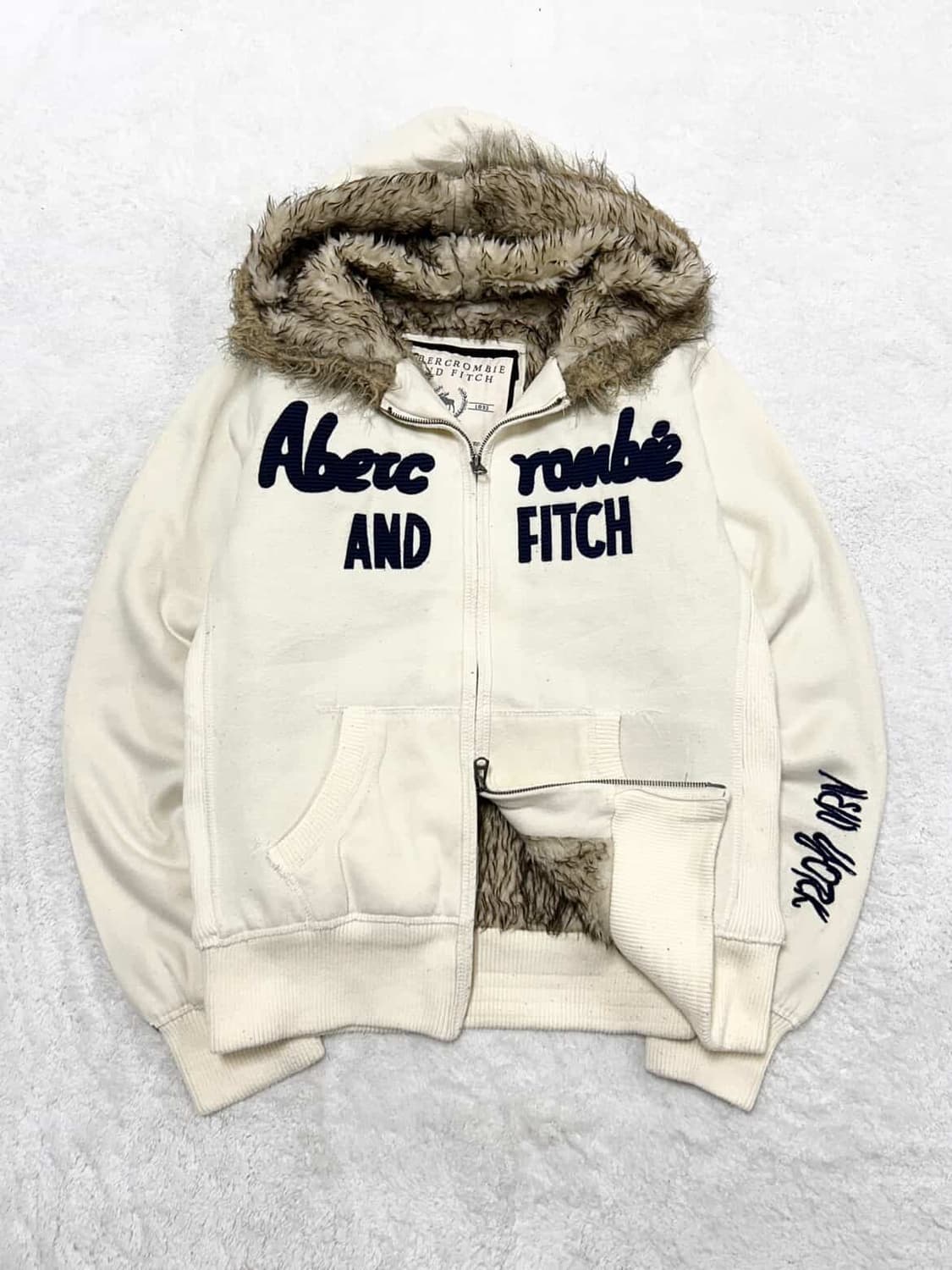 아베크롬비 크림 투웨이 울프죠 후드집업 상품이미지6