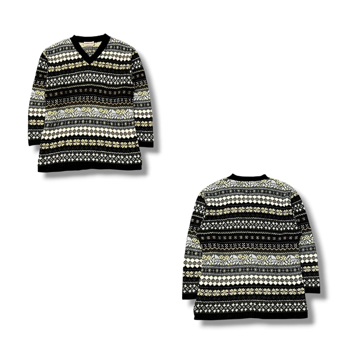  CAMELOT 브이넥 패턴 니트 y14066 상품이미지1