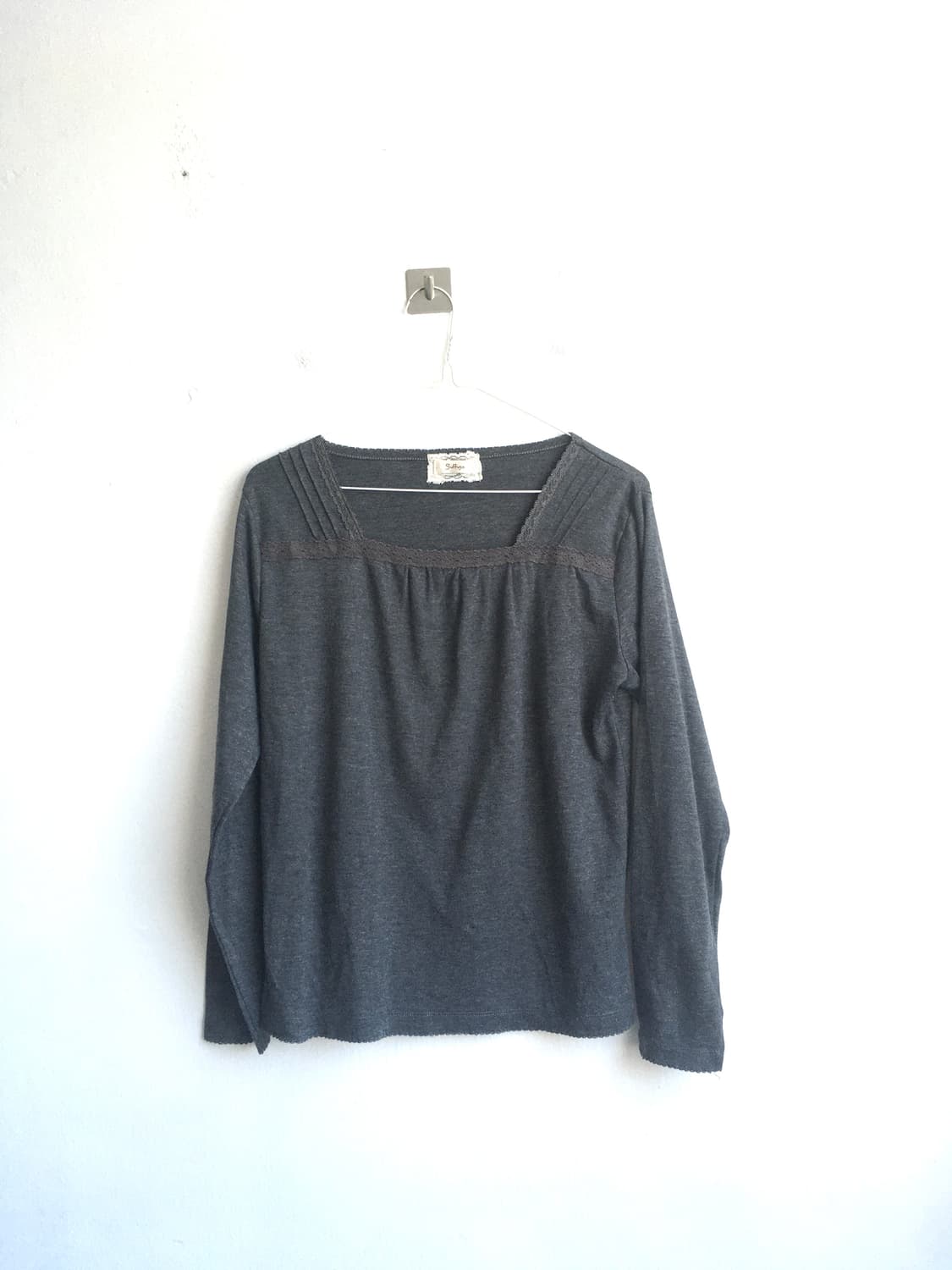 jpn vintage charcoal lace long sleeve t  상품이미지6