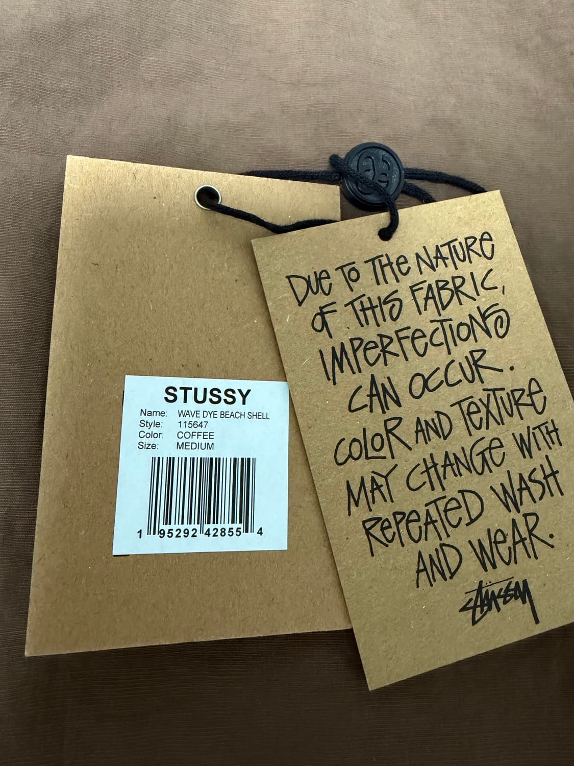 [M] 스투시 웨이브 다이 비치 쉘 자켓 커피 상품이미지8