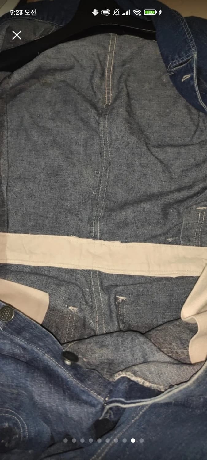 40s ww2 미군 13스타 버튼 데님 올인원 상품이미지9