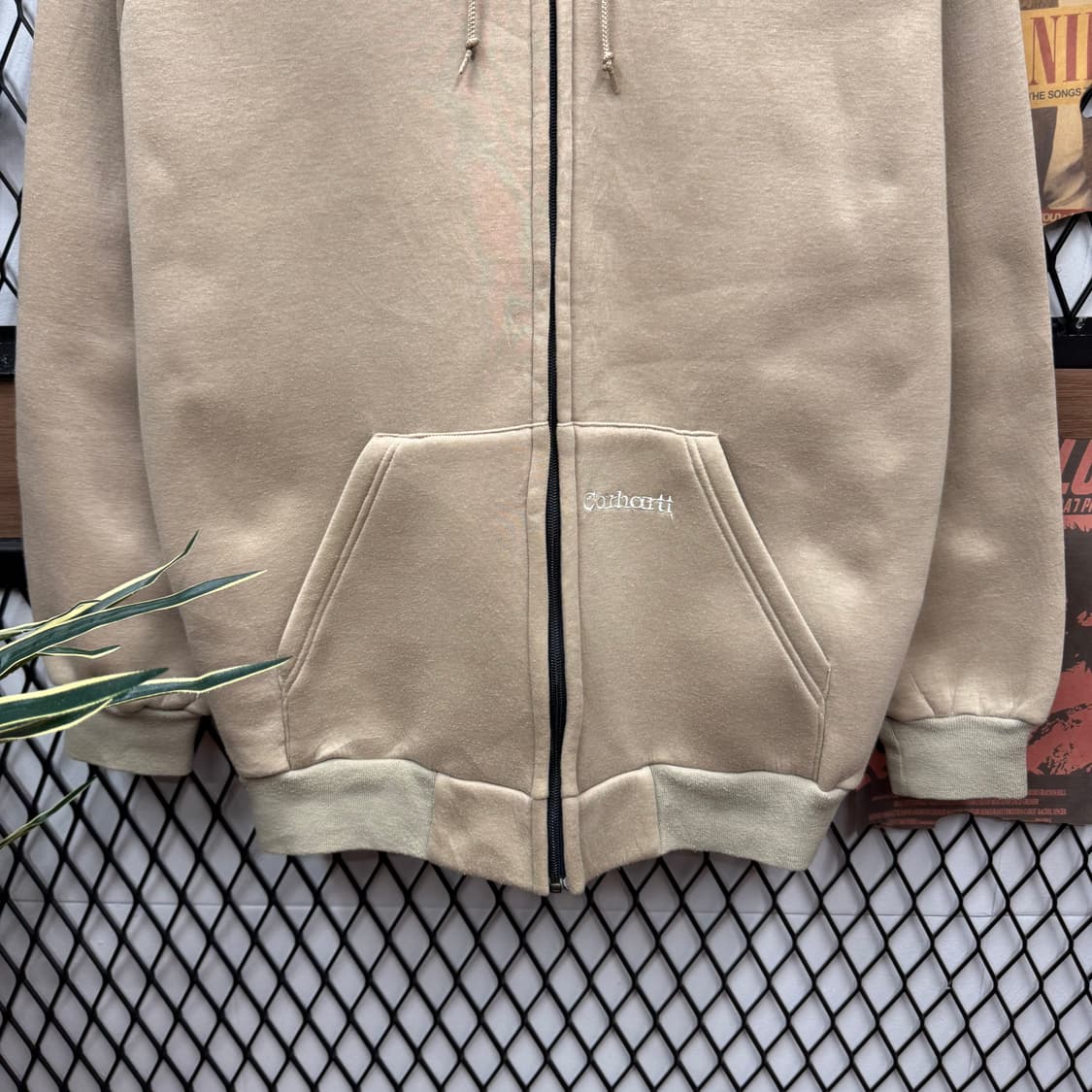 00s 칼하트 네오프랜 후드 집업 전면 로고 포인트 베이지 상품이미지4