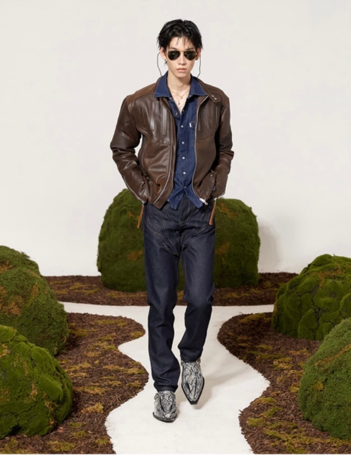 AW23/LASER-WASHED GATHERED CORSET DENIM 상품이미지1
