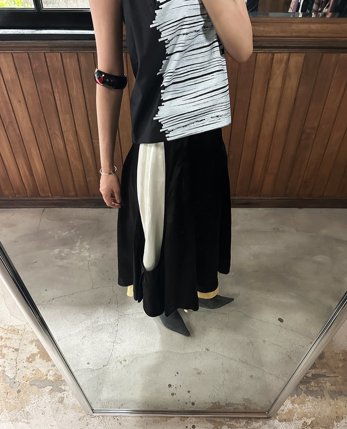 TOGA layered satin flared skirt 상품이미지6