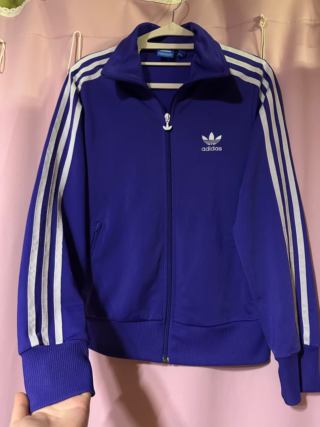 아디다스져지 아디다스 파이어버드 보라 퍼플 화이트 트랙탑 불꽃 집업 상품이미지1