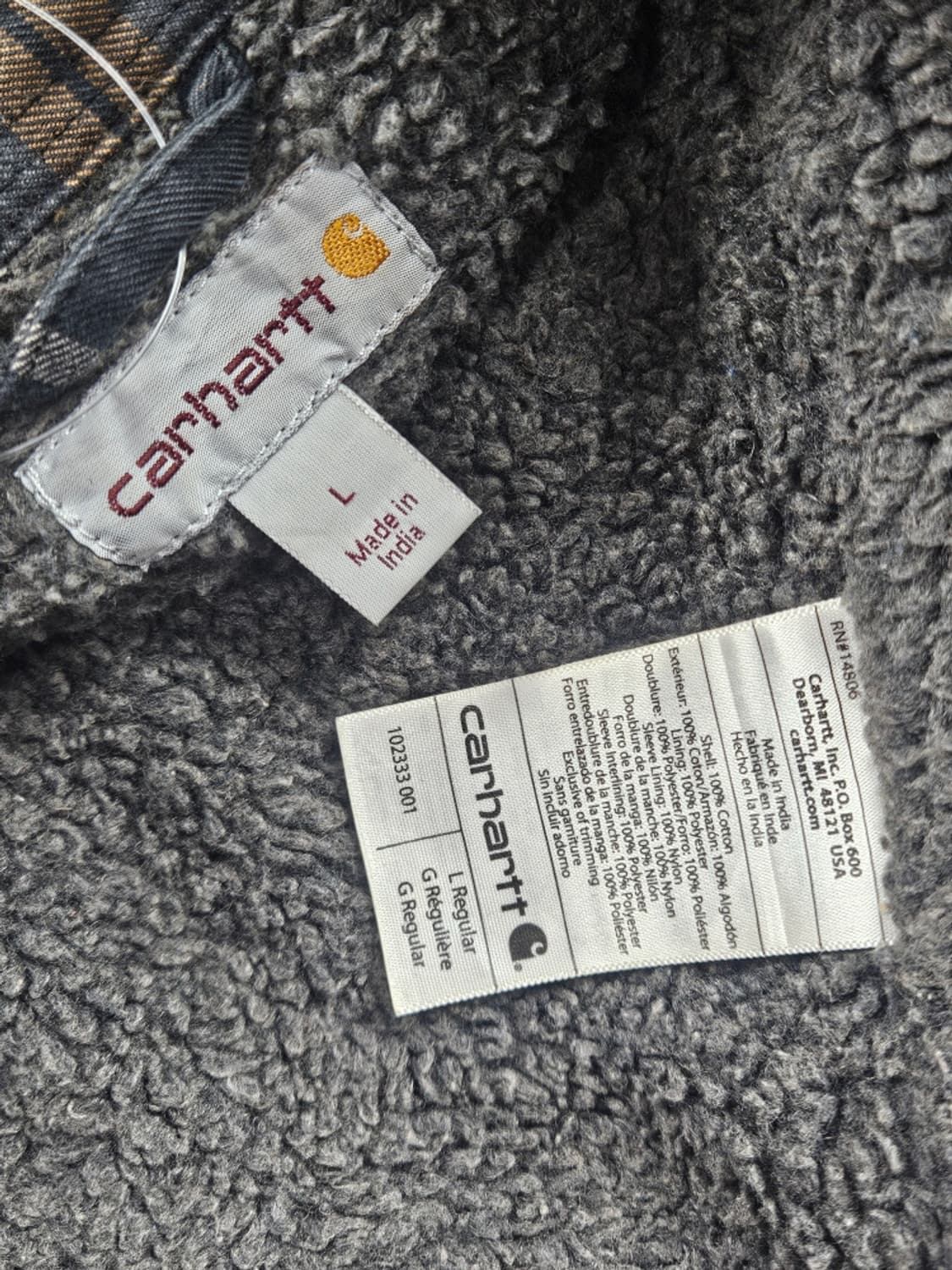 칼하트 쉐르파 라인드 체크 셔츠 워크 자켓 ( L ) / 10703 상품이미지9