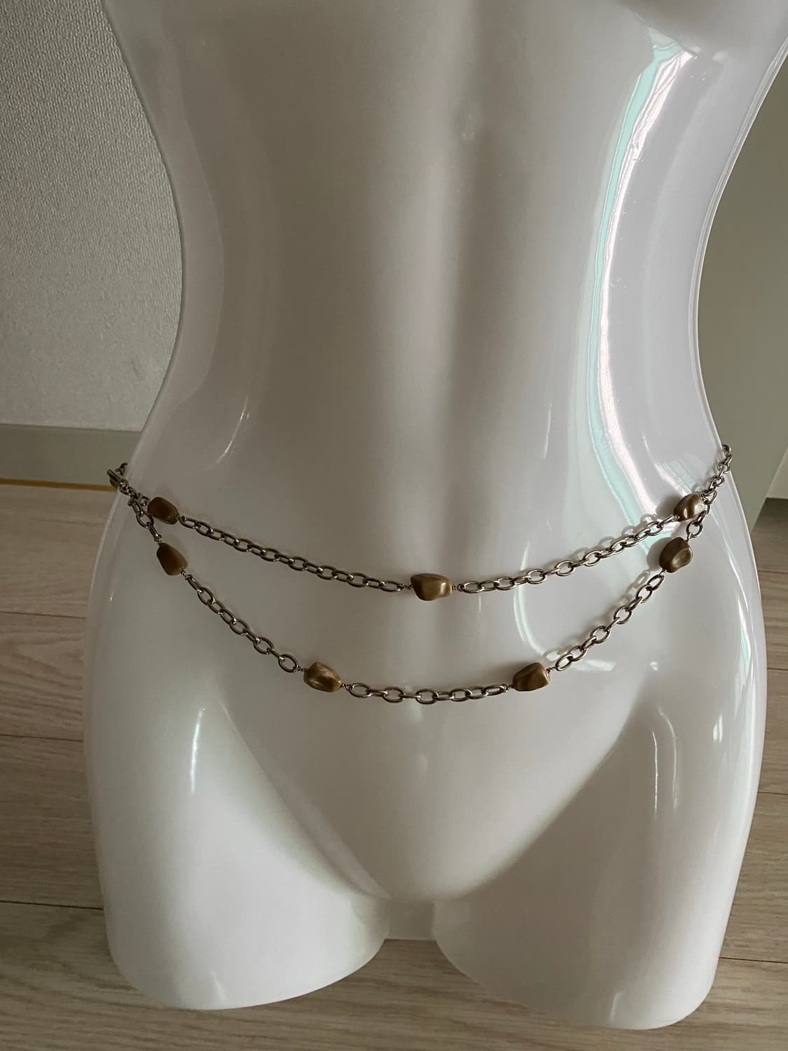 브라운 비즈 체인 벨트 y2k 빈티지 벨트 상품이미지6