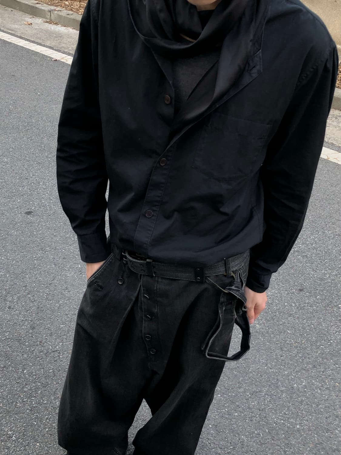 요지야마모토 뿌르옴므 컷아웃 셔츠 상품이미지3