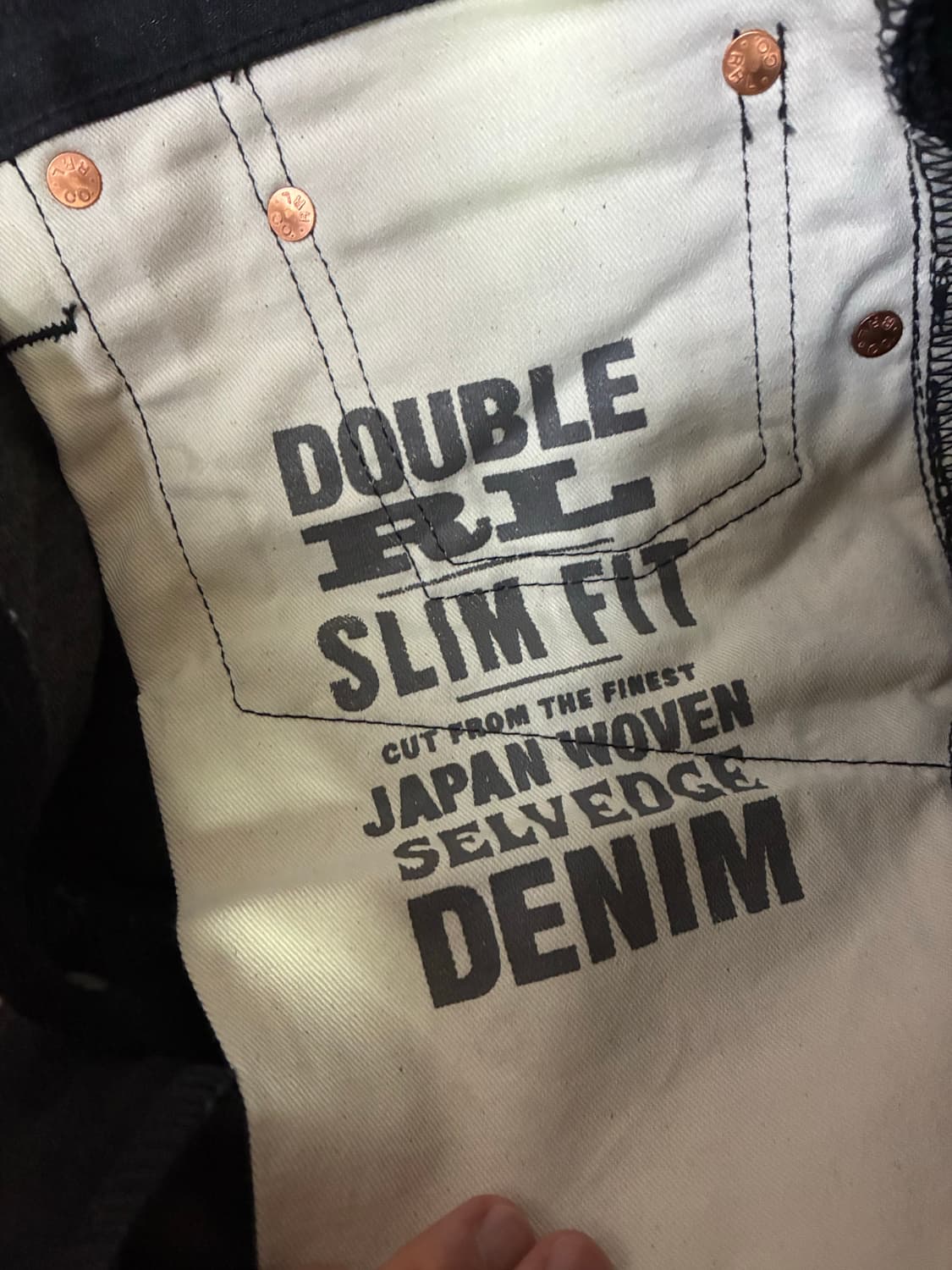 RRL 더블알엘 슬림핏 블랙 셀비지 진 청바지 32 x 30 상품이미지5