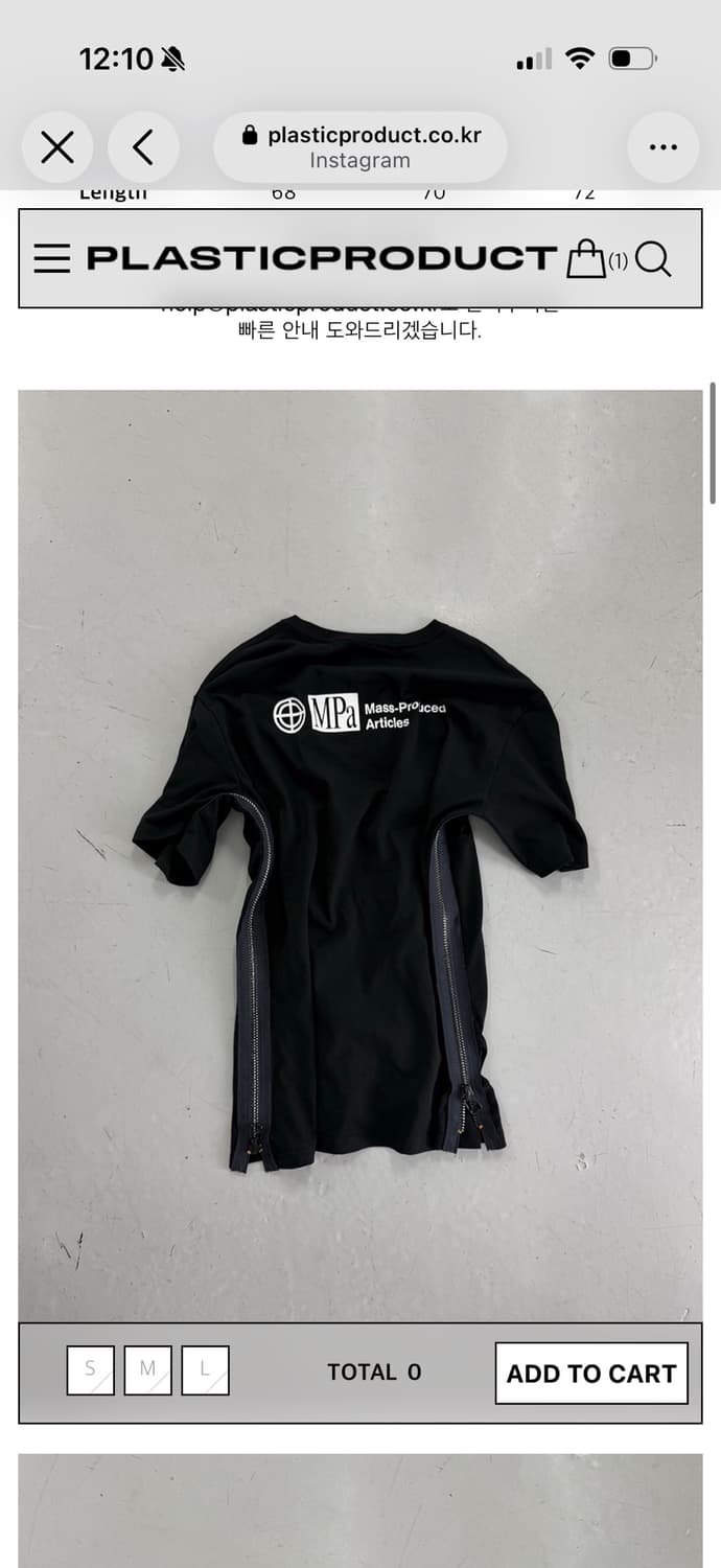Mpa ZIP INSTRUMENT T-SHIRT 02 (BLACK) L 상품이미지1