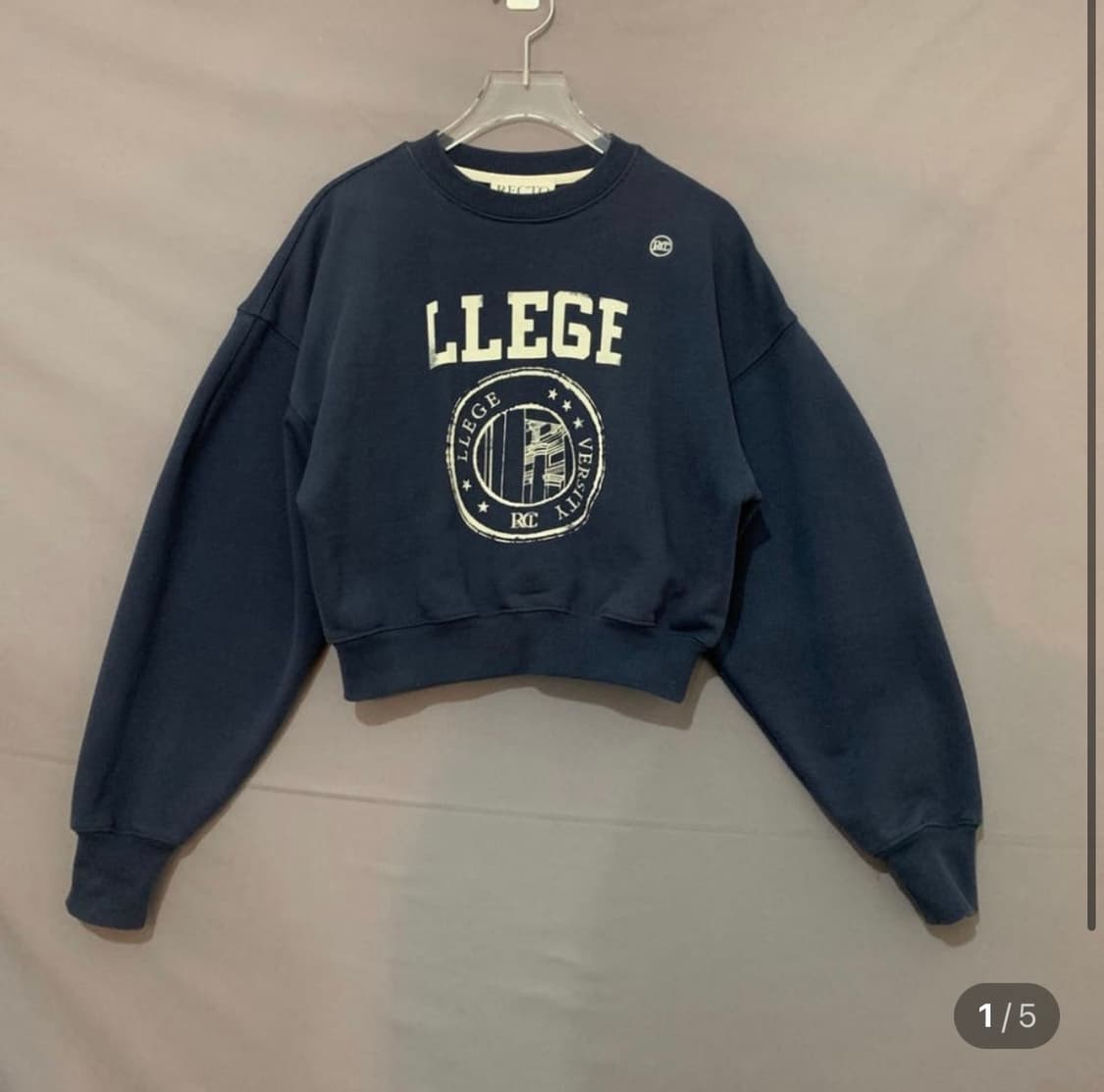 렉토 크롭 맨투맨 상품이미지1